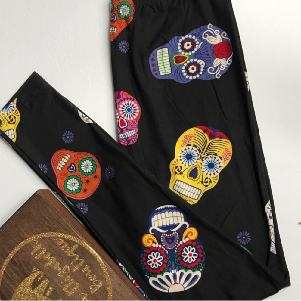 Day of the dead sugar skull Halloween leggings TC2